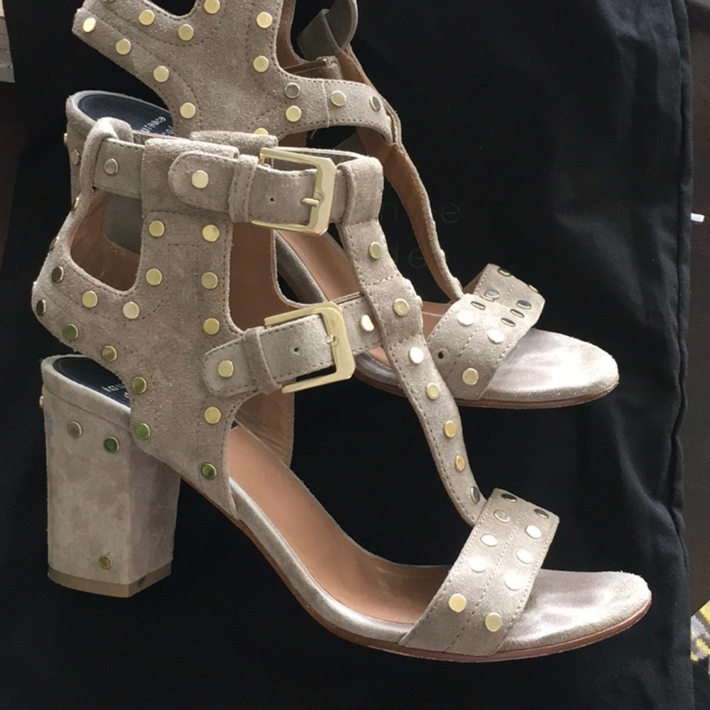 Suede heel sandals